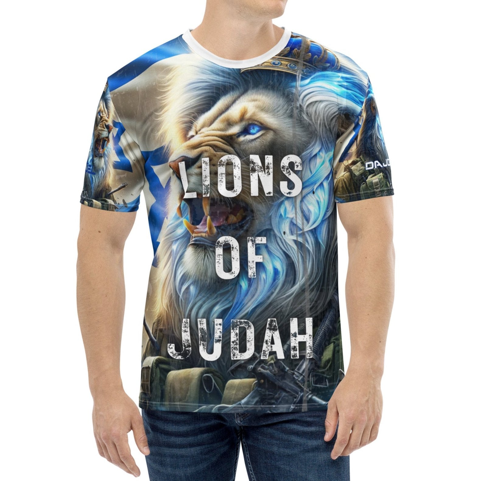 Lions of Judah All-Over T-Shirt for Men - Pro-Israel Pride 01 | DaJobnik