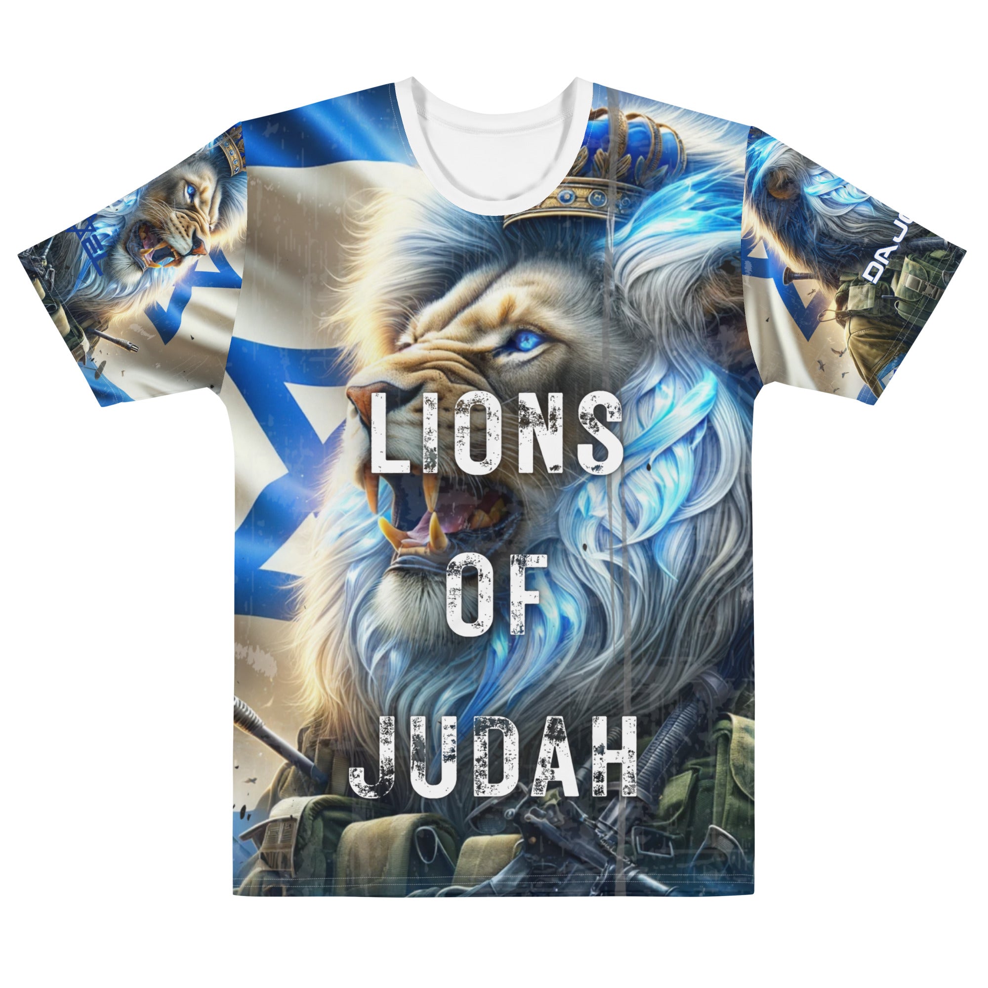Lions of Judah All-Over T-Shirt for Men - Pro-Israel Pride 08 | DaJobnik