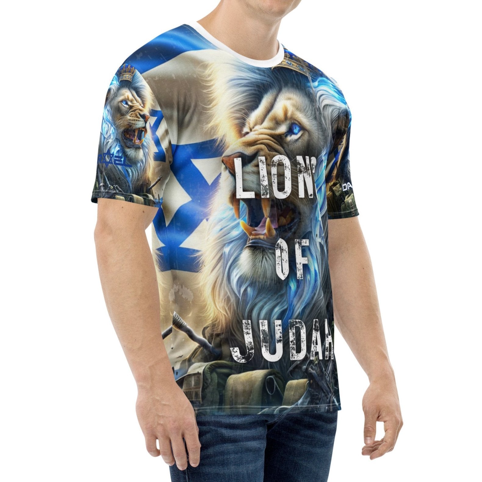 Lions of Judah All-Over T-Shirt for Men - Pro-Israel Pride 04 | DaJobnik