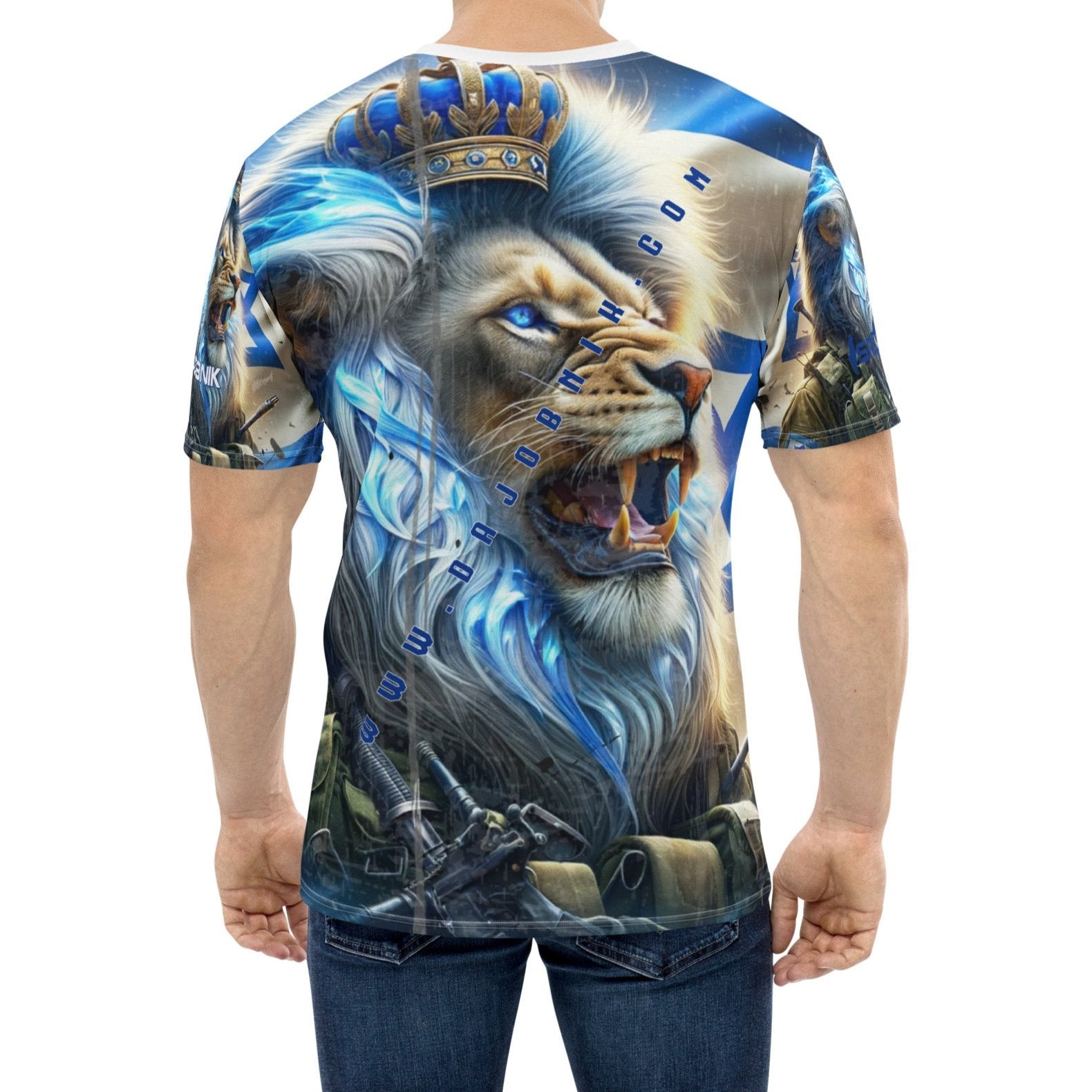 Lions of Judah All-Over T-Shirt for Men - Pro-Israel Pride 02 | DaJobnik