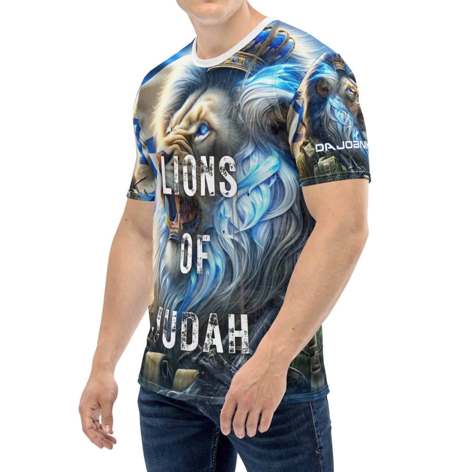 Lions of Judah All-Over T-Shirt for Men - Pro-Israel Pride 03 | DaJobnik