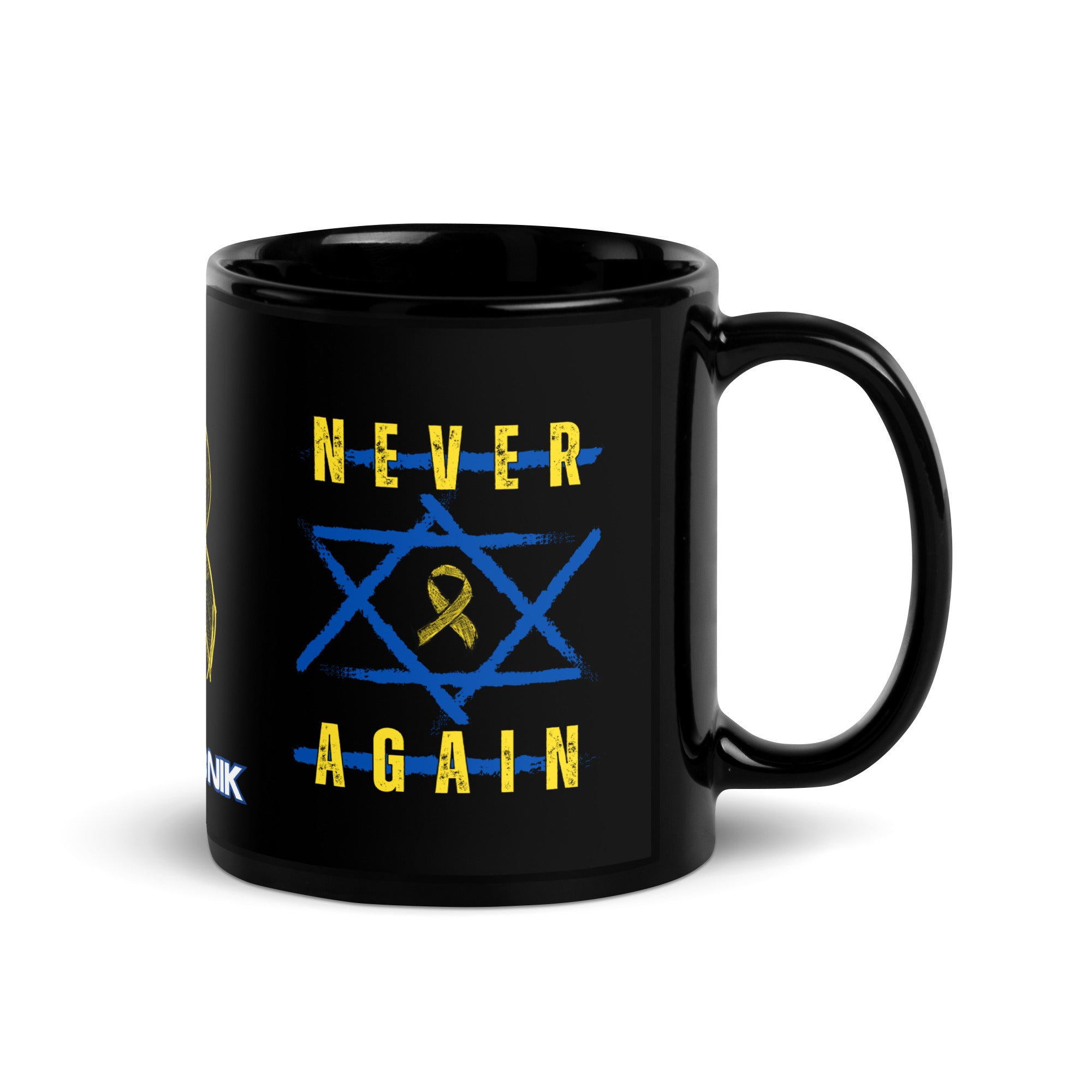 "Never Again" Dajobnik Exclusive Black Glossy Mug 11 oz 01