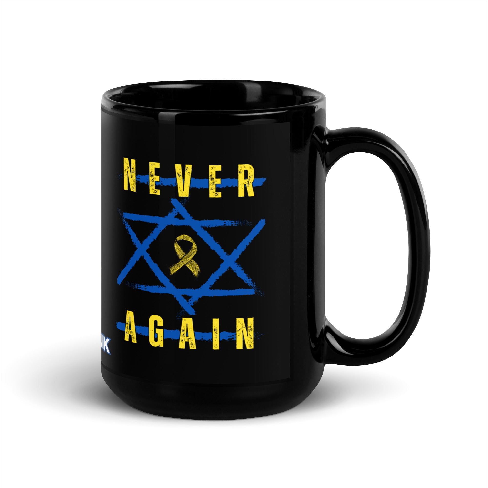 "Never Again" Dajobnik Exclusive Black Glossy Mug 15 oz 01