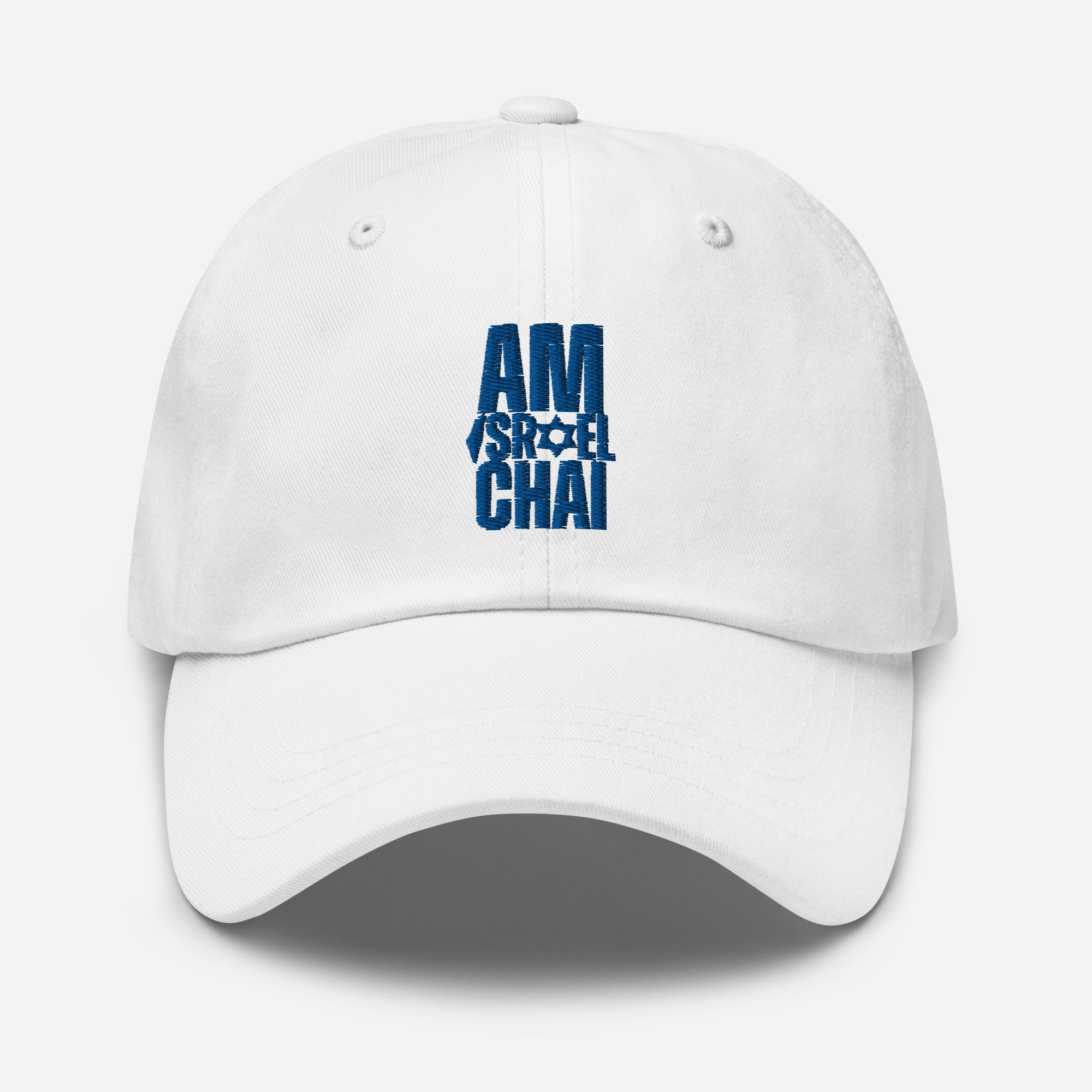 Dajobnik Exclusive Am Israel Chai Dad Hat White 01