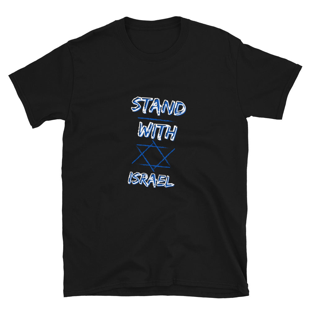 Stand with Israel Short-Sleeve Unisex T-Shirt by Dajobnik Black 03