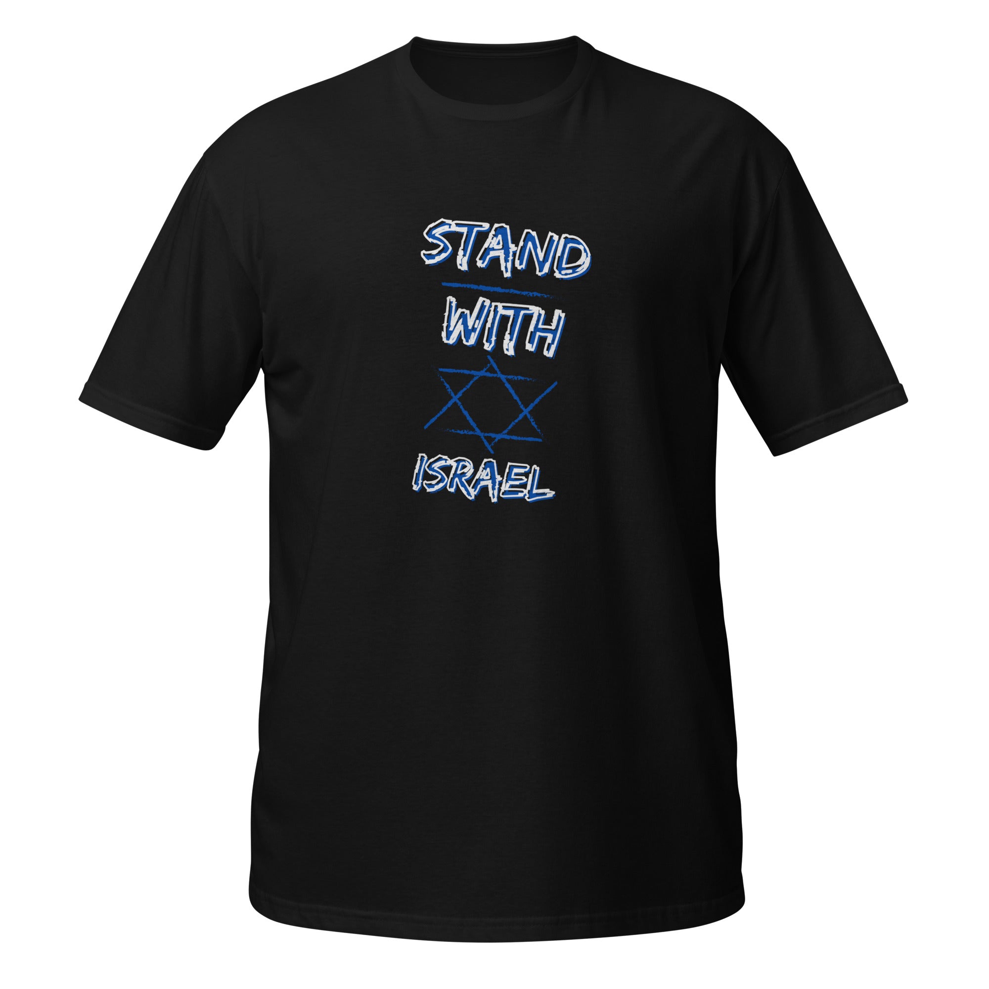 Stand with Israel Short-Sleeve Unisex T-Shirt by Dajobnik Black 01