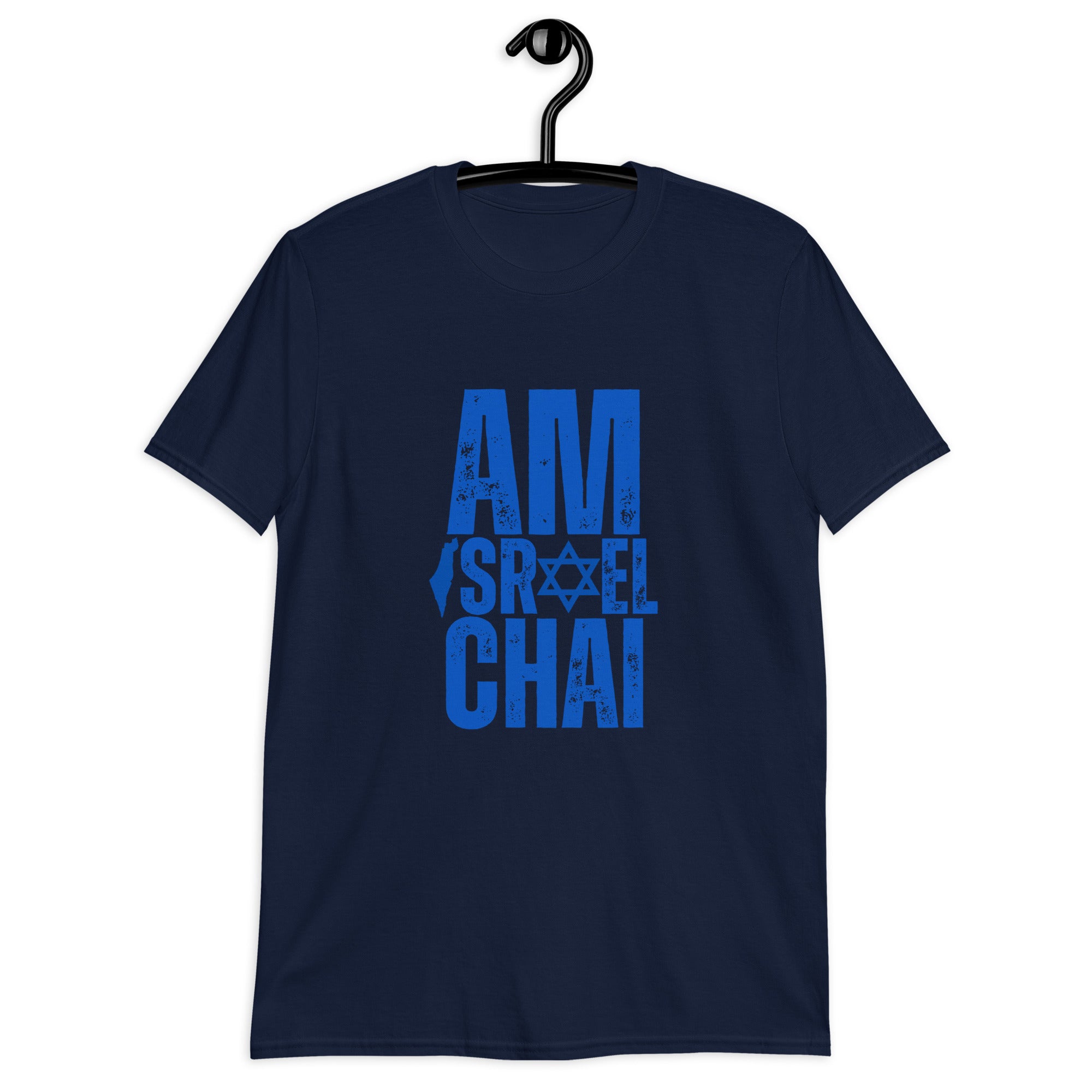 Celebrate Life with the Am Israel Chai Unisex T-Shirt Navy 07