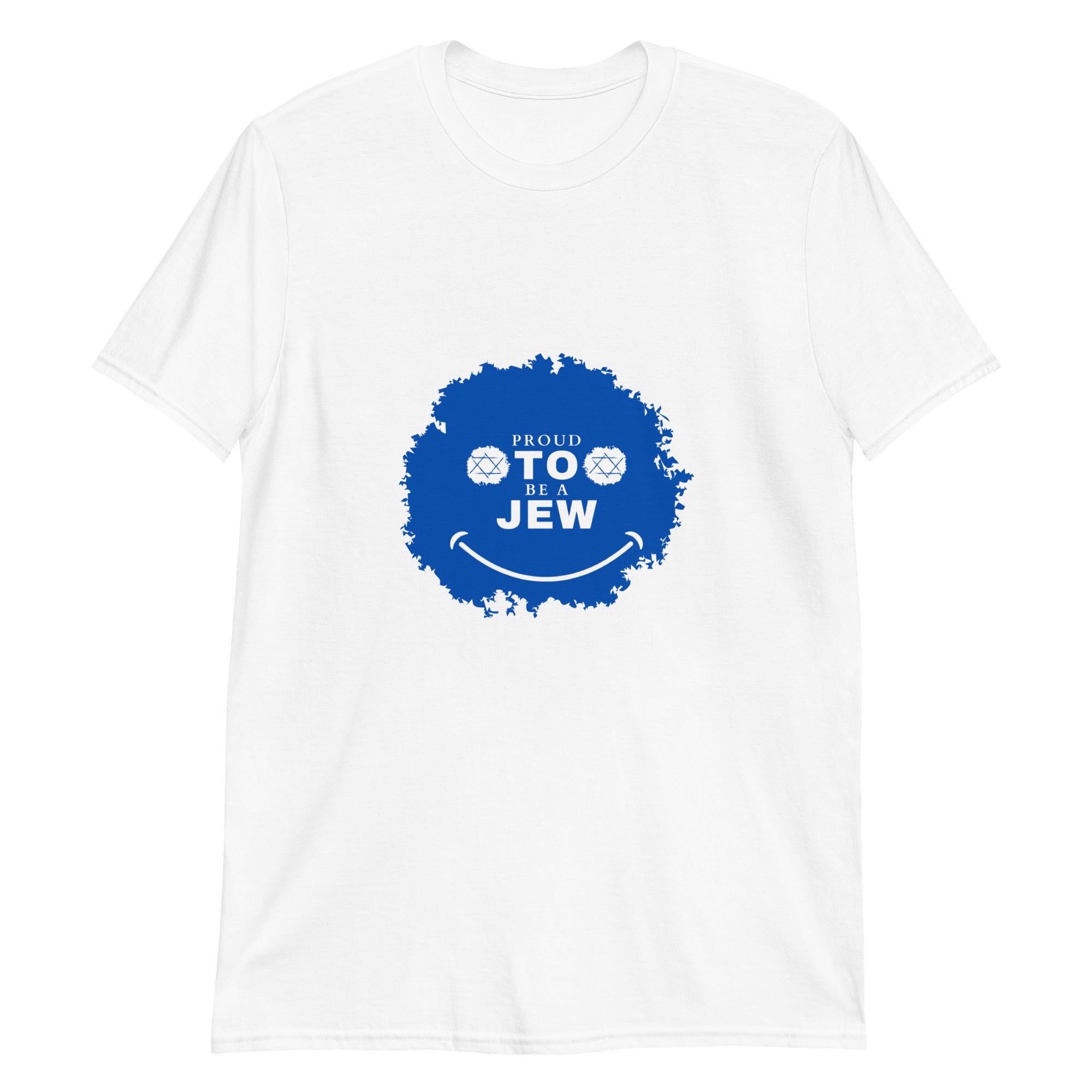 Proud to be a Jew Smiley Short-Sleeve Unisex T-Shirt White 01 by Dajobnik