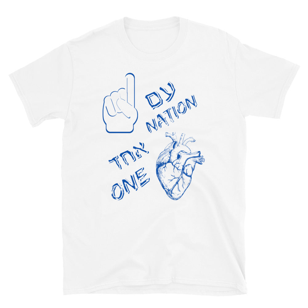 1 Nation 1 Heart Short-Sleeve Unisex T-Shirt White 01 | Dajobnik