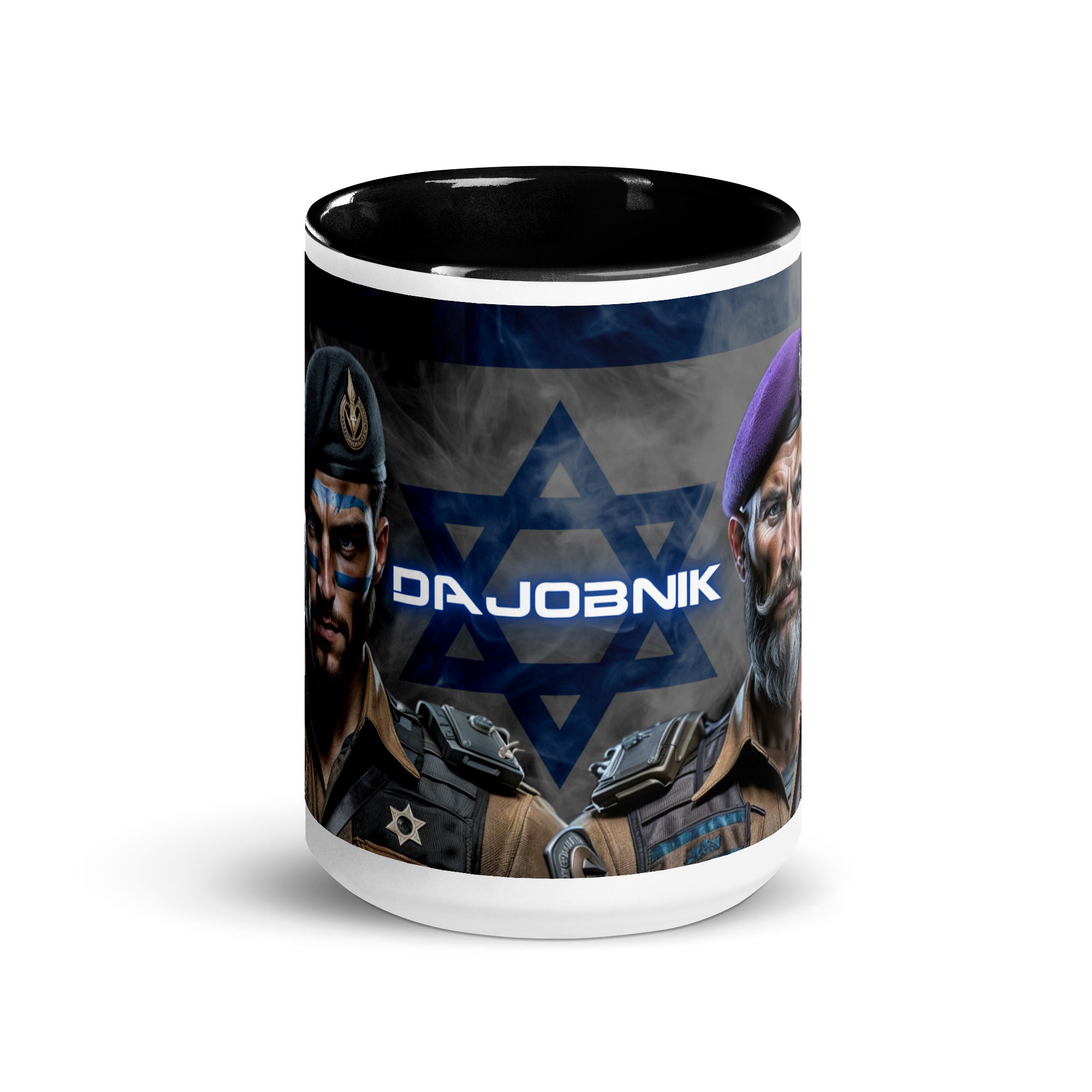 Dajobnik OFFICIAL White Mug with Color Inside 15 oz Black 01