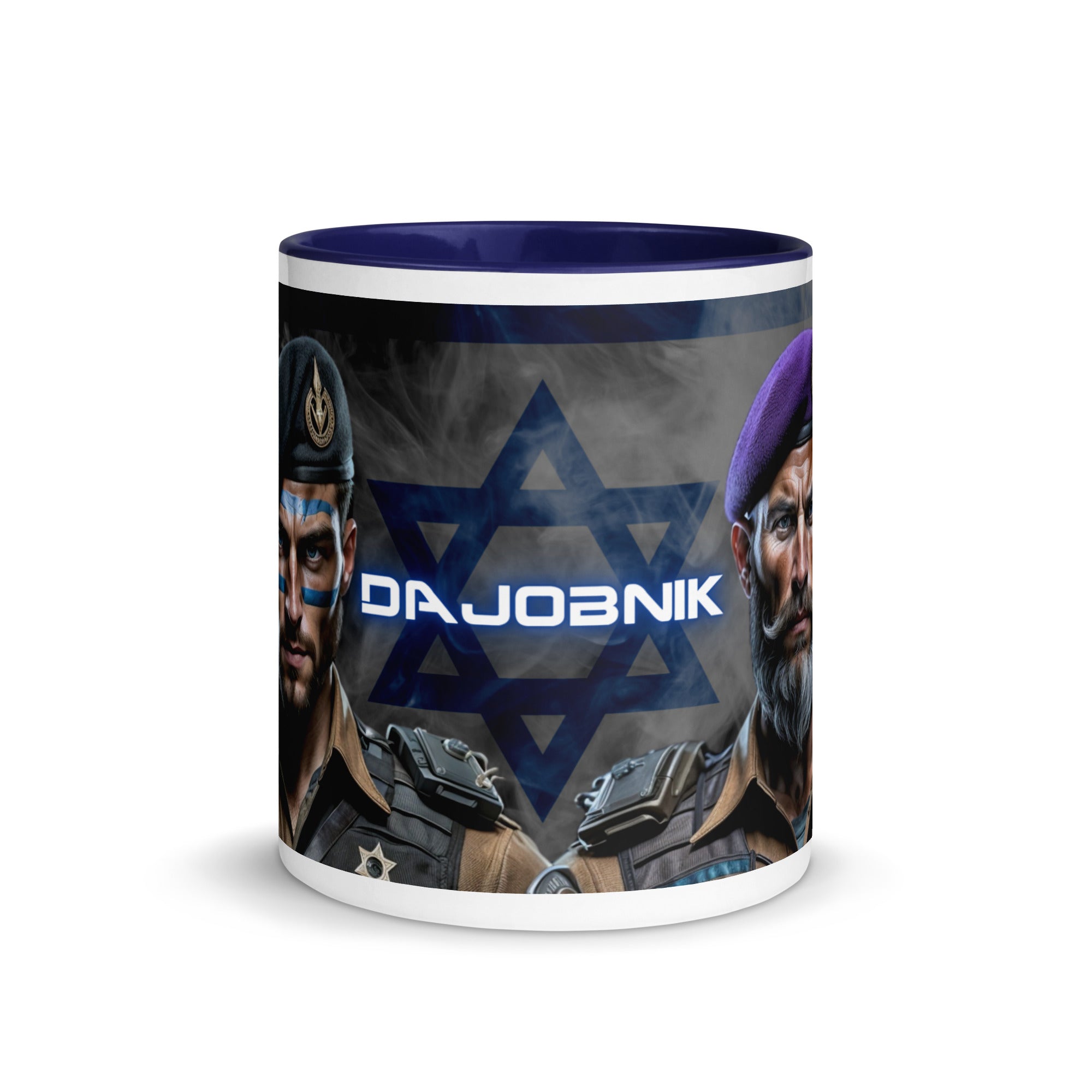 Dajobnik OFFICIAL White Mug with Color Inside Dark Blue 01 - 11 oz