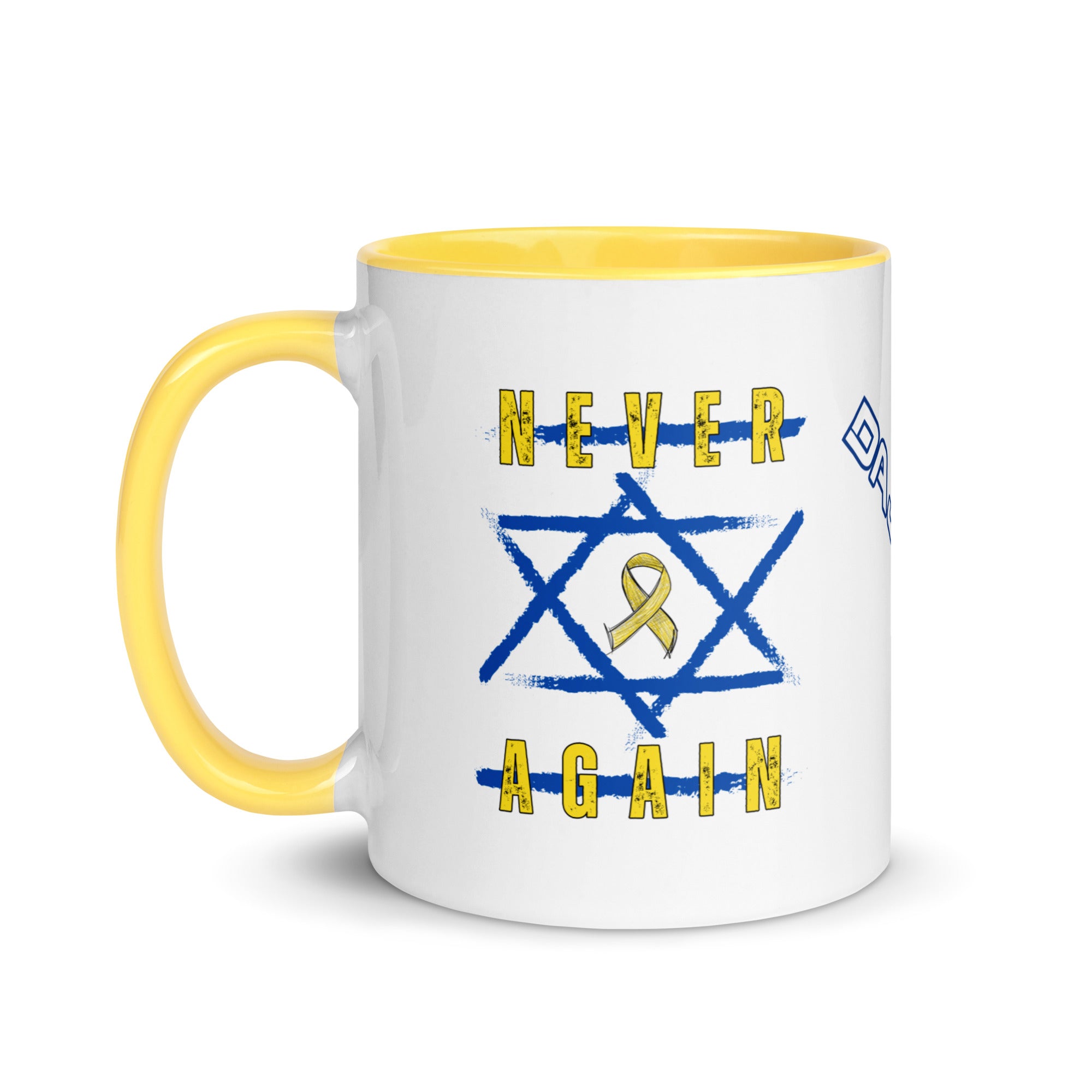 "Never Again" Dajobnik Exclusive White Mug Yellow 03