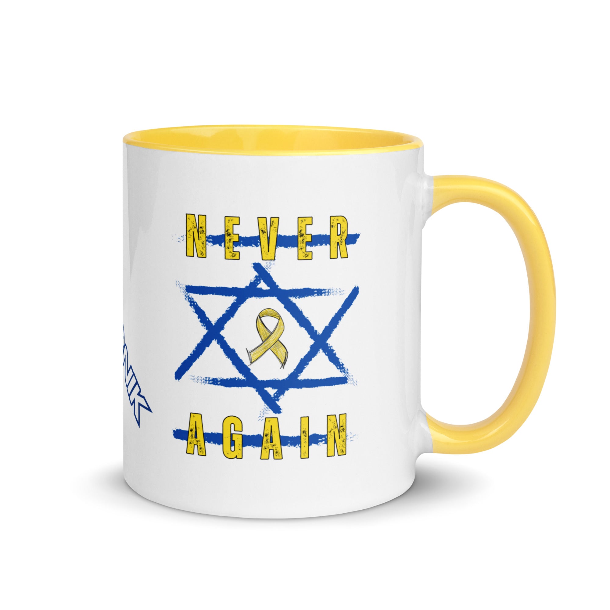 "Never Again" Dajobnik Exclusive White Mug Yellow 01